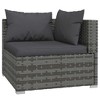 vidaXL Garden Lounge Set Grey PE Rattan, Powder-Coated Steel, Plastic - 3 of 4