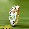 Ross-Simons 3.00 ct. t.w. White Topaz and Multicolored Enamel Butterfly Bangle Bracelet in 18kt Gold Over Sterling - 3 of 4