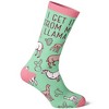 Crazy Dog T-Shirts Women's I Get It From My Llama Socks Funny Alpaca Cute Animal Novelty Footwear - 3 of 4