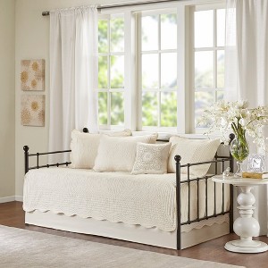 Gracie Mills Salvatore 6-Piece Reversible Cottage-Inspired Scalloped Edges Daybed Set - 1 of 4