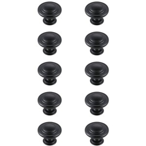 Elegant Lighting Minu 1.3Inch Diameter Matte Black Mushroom Knob Multipack (Set of 10) - 1 of 4