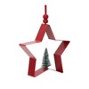 Metal and Clay Dough Star and Tree Ornament Set – Red & Green – 4.75 in – Set of 6 – By Melrose - 3 of 4