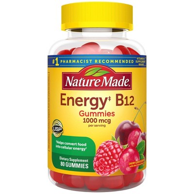 Nature Made Energy‡ B12 1000 mcg Gummies - Cherry & Mixed Berry - 80ct