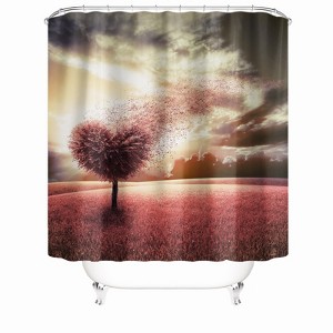 Beautiful Heart-Shaped Tree Shower Curtains for Bathroom Waterproof Fabric Bath Curtain Durable Soft Stylish Bathroom Decor 72x72 Inch - 1 of 1