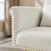 Streamdale OFF WHITE velvet armchair with metal legs - 2 of 4