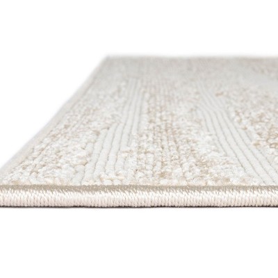 Beige and Brown Reversible Outdoor Runner Rug