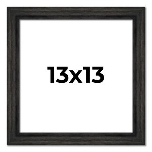 PosterPalooza | 13x13 Wide Barnwood Picture Frame, UV Acrylic, 6 Finishes - Grey, Brown, White, and Black - 1 of 4