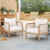 Christopher Knight Home Linksy 2pc Modern Patio Acacia Club Chair Set Water Repellent Cushion - 2 of 4