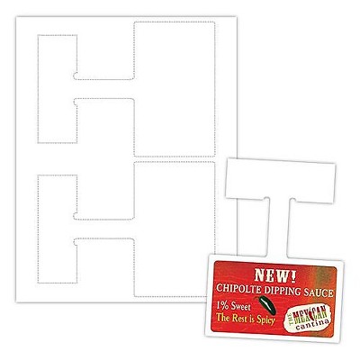 Blanks USA 6 11/16 x 5 7 mil Digital Polyester Shelf Talker White 20/Pack STW02017SWH