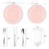 Smarty Had A Party Pearl Pink Round Lotus Plastic Wedding Value Set - 120 Sets - 3 of 4