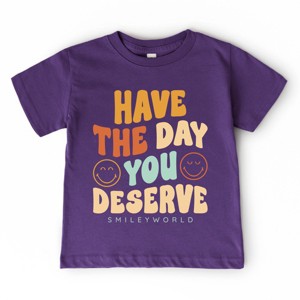 The Juniper Shop SmileyWorld Have The Day You Deserve Groovy Toddler Short Sleeve Tee - 1 of 4