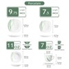 vancasso 30 Pieces Porcelain Dinnerware Set, White With Green Set , Ceramic Decal Leaves, Dinner/Dessert/Soup Plate, Cup And Saucer For 6 Person - 2 of 4