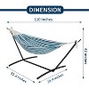 Nasitip Double Hammock with Steel Stand & Carry Bag,2-Person Hammock Bed,Brazilian-Style,450lb Capacity - 4 of 4