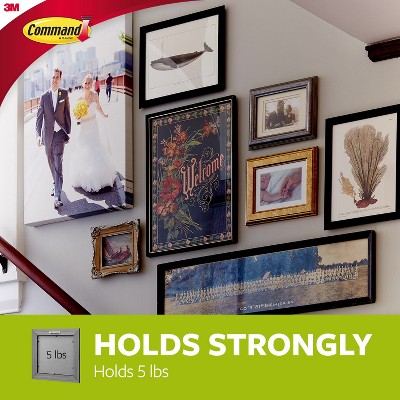 White Plastic Coated Universal Picture Hanger with Adhesive Strips