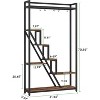 Gulches Rustic 7-Tier 70.9"H Plant Stand, Flower Shelf with 5 S-Hooks, Brown - 2 of 4