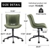 YOUNIKE Modern Home Office Chair Adjustable Swivel Desk Chair Leather Rolling Task Vanity Chair Seat Size 19.49"Wx16.93"Dx(17.91-22.64)"H - 2 of 4