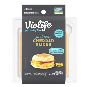 Violife Just Like Cheddar Slices Vegan Cheese Alternative - 7.05oz/10ct - 1 of 4