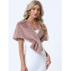 INSPIRE CHIC Women's Retro Winter Bridal Wedding Cropped Faux Fur Shawls - 2 of 4