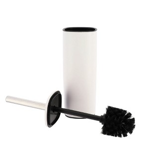 Evideco French Home Goods Square Metal Toilet Brush and Holder Sturdy Handle, Splash Guard, Removable Inner Protection - 1 of 4