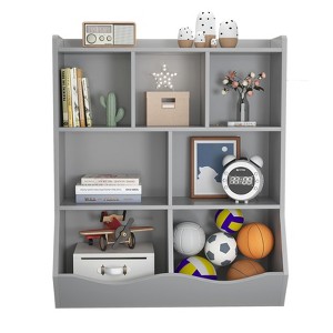 3-Tier Kids Bookshelf and Bookcase, Storage Cabinet for Storage Books and Toys, Multi Shelf with Cubby Cabinet for Kindergarten, Kid's Bedroom - 1 of 4