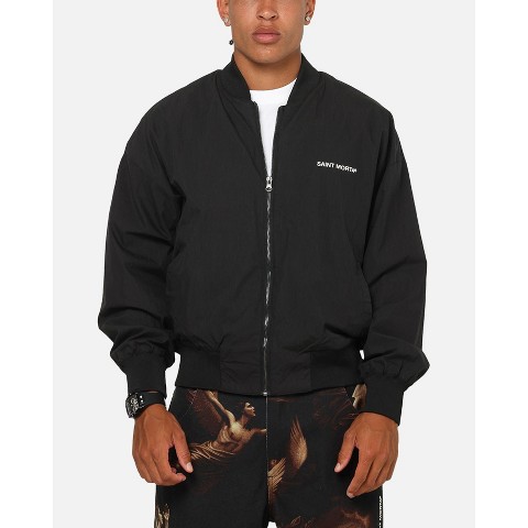 Saint Morta Mens Crossbearer Bomber Jacket - Black 2XL
