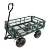 FURNIinspire Wheelbarrows And Lawn Carts Double Fence Utility  Cart Wagon Cart Garden Cart, Ideal For Outdoor Activities, Green, 41“*20"*39" - 2 of 4