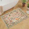 Scalloped Edge Area Rugs for Living Room Bedroom Floral Printed Snake Pattern Washable Rug Soft Non-Slip Low Pile Accent Rug - 3 of 4
