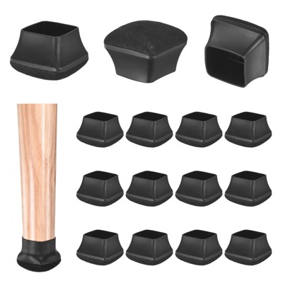 Unique Bargains Silicone Square Chair Leg Caps Floor Protectors 16 Pcs