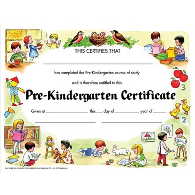 Hayes Publishing Pre-Kindergarten Certificate, 8.5" x 11", Pack of 30 (Case of 6)