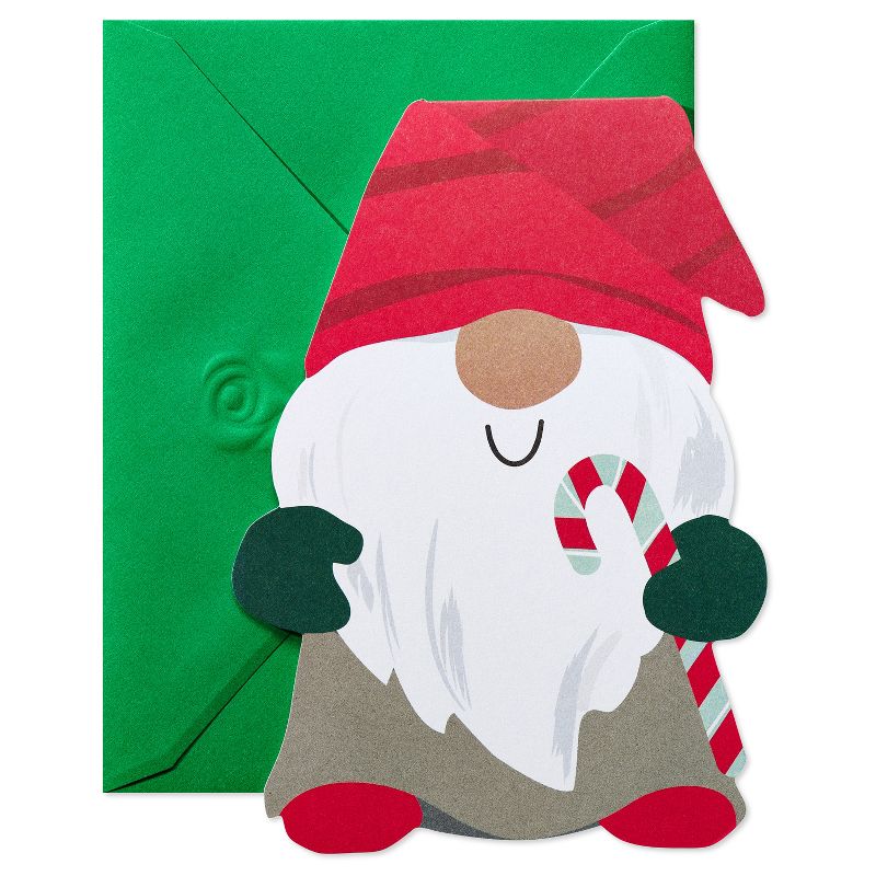 10ct Gnome with a Candy Cane Blank Christmas Cards, 1 of 8