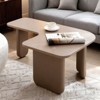 35" L-Shape Modern Coffee Table Khaki Green Paint Multi-Layer Free-Combo Corner White - 3 of 4
