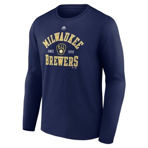 MLB Milwaukee Brewers Men's Long Sleeve Core T-Shirt - 1 of 3