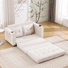 55" 3-in-1 Convertible Loveseat Sleeper Sofa with Pull-Out Bed, Cup Holders & Side Pockets for Small Spaces -3irtyhousy - 2 of 4
