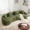 KWPZQEB 110'' Modular Sectional Sofa Couches, Curved-Shape Couch 4 Seat Modular Sofa, Chenille Boneless Couches with 4 Pillows for Living Room Bedroom - 2 of 4