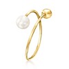 Pure Collection by Ross-Simons 5mm Cultured Pearl and 14kt Yellow Gold Bypass Ring - 3 of 4