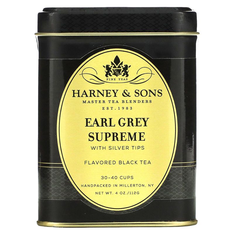 Harney & Sons Black Tea, Earl Grey Supreme with Silver Tips, 4 oz (112 g), 1 of 3