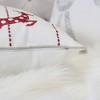 TopComfy Support Pillow White Christmas Throw Pillow with Red Embroidered Reindeer for Holiday Decor, White, 17"*17"*10" - 4 of 4