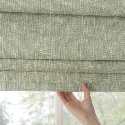 Sage Green Textured Fabric Cordless Blackout Roman Shade 39" x 64"