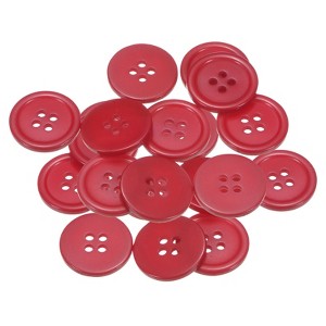 Unique Bargains Sewing Resin Round Flat 4-Hole Replacement Craft Buttons 20 Pcs - 1 of 4
