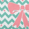 16"x16" Spring Chevron Bow Square Throw Pillow Spring Green - e by design: Girl Power Collection, Reversible, Indoor Use - 2 of 4