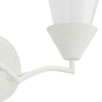 Pinellas White Plaster Dual Conical 2-Light Vanity Fixture