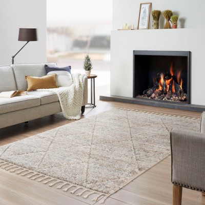 LunaLulinlk Trellis Area Rug in Cream