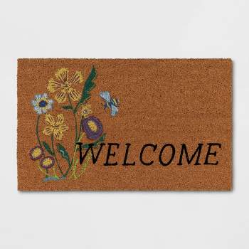 1'6"x2'6" 'Welcome' Coir Doormat Yellow/Natural - Threshold™