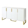NicBex 4-Doors/3-Doors Modern Sideboard,Kitchen Storage Cabinets with Metal handles,Legs and Adjustable Shelves for Dining Room,White/Black - 4 of 4