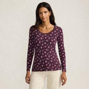 Lands' End Women's Long Sleeve Lightweight Jersey Scoop Neck T-Shirt - 1 of 4