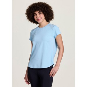 RBX Active Women's Short Sleeve T-Shirt Quick Drying Workout Top with Mesh Panels - 1 of 4