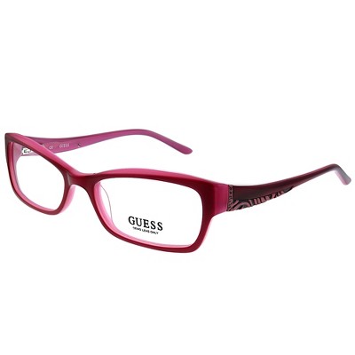 Guess GU 2261 BU Womens Rectangle Eyeglasses Burgundy 51mm