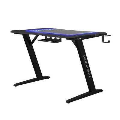 Dardashti Midnight Black Gaming Desk with LED Lights