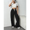 Women's High - Waisted Wide - Leg Joggers, Loose - Fit Drawstring Athletic Pants with Pockets - 3 of 4