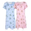 JEFFRICO Womens 2 Pack Nightgowns Short Sleeve Sleepwear Soft Pajama Dress Nightshirts - 2 of 4